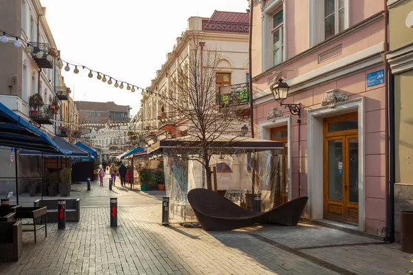 Тбилиси Грузия Февраля 2023 Года Вид Проспект Агмашенебели Является Одной — стоковое фото