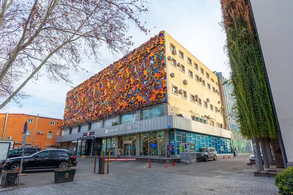 stock image Tbilisi, Georgia - 18 February, 2023: View on Agmashenebeli Avenue is one of the main street in historical part of city Tbilisi, travel