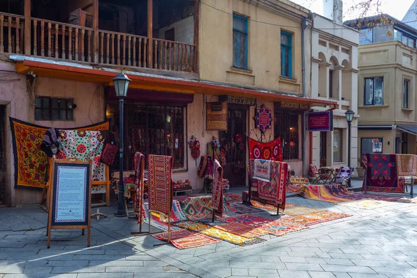 stock image Tbilisi, Georgia - 18 February, 2023: Carpets for sale on Tbilisi street. Travel