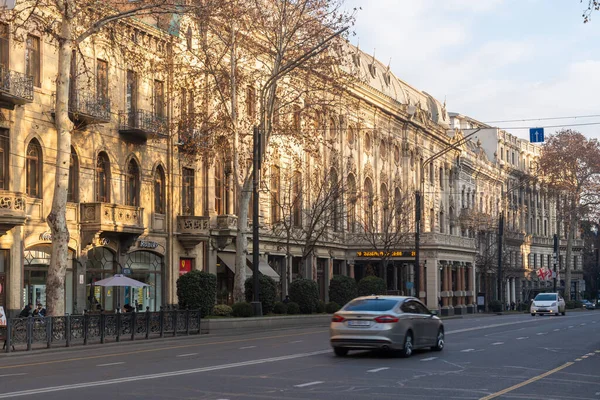 Тбилиси Грузия Января 2023 Года Национальный Театр Имени Руставели Расположенный — стоковое фото