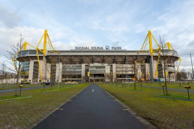 Dortmund, Almanya - 05 Ocak 2023: Borussia Dortmund futbol stadyumu. Spor.