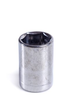 Metal anahtar soketi beyaz arka planda izole edilmiş. Araçlar
