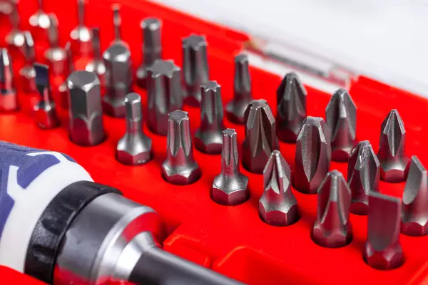 Close up view of tool box of Screwdriver Set, working tools
