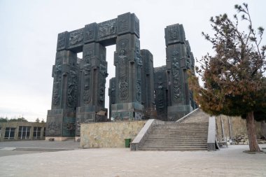 Tiflis, Gürcistan - 19 Kasım 2023: Gürcistan Tarihi Anıtı. Seyahat