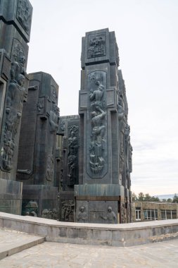 Tiflis, Gürcistan - 19 Kasım 2023: Gürcistan Tarihi Anıtı. Seyahat