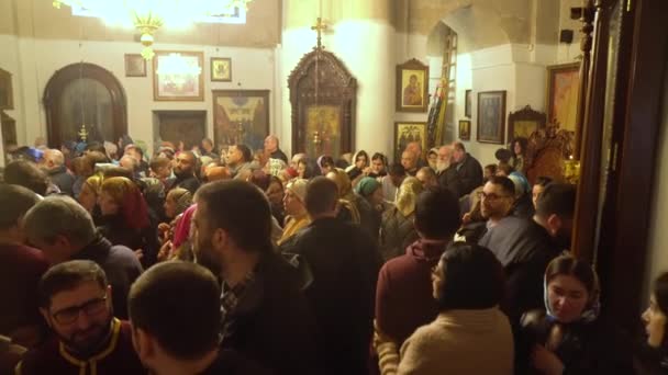 Tbilisi Georgië April 2024 Christelijk Orthodoxe Dienst Metekhi Kerk Religie — Stockvideo