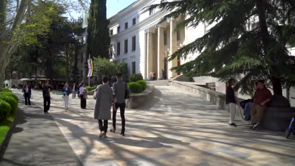 Tbilisi Gruzja Kwietnia 2024 Państwowy Uniwersytet Tbilisi Założony 1918 Roku — Wideo stockowe