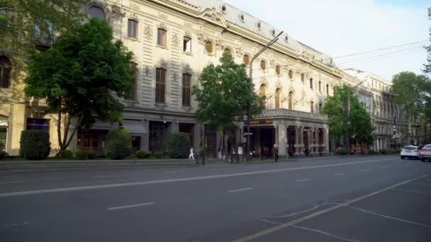 Tiflis Georgien April 2024 Verkehr Auf Der Rustaweli Avenue Verkehr — Stockvideo