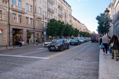 Tiflis, Gürcistan - 17 Mayıs 2024: Agmashenebeli Bulvarı tarihi Tiflis kentinin ana caddelerinden biridir.