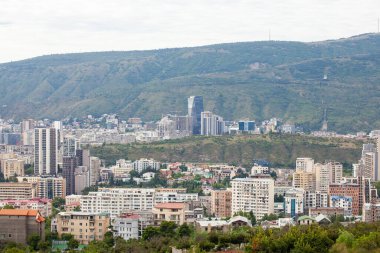 Beautiful view of Tbilisi, Saburtalo and Vake districts. Travel clipart