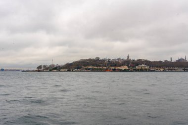Boğaz 'ın güzel manzarası. İstanbul 'a seyahat