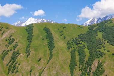 Yukarı Khevsureti, Gürcistan 'ın güzel dağlık manzarası. Seyahat
