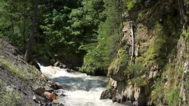 Gürcistan 'ın Khevsureti kentindeki güzel bir dağ nehri vadisi. Seyahat