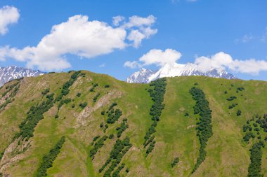 Yukarı Khevsureti, Gürcistan 'ın güzel dağlık manzarası. Seyahat