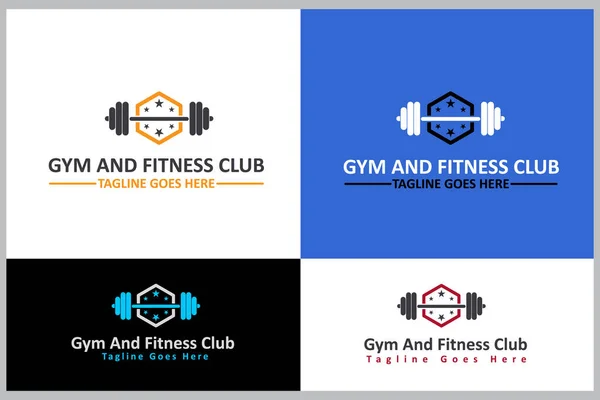 Ginásio Fitness Club Logo Design Template — Vetor de Stock
