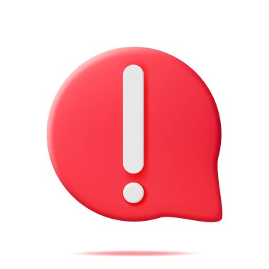 Kırmızı Pin 'de beyaz ünlem işareti izole edildi. Konuşma Baloncuğu Simgesi 'nin dikkatine. Alarm ve Alarm Sembolü. Sosyal Medya Ağı Bildirimi Hatırlatıcısı. Vektör İllüstrasyonu