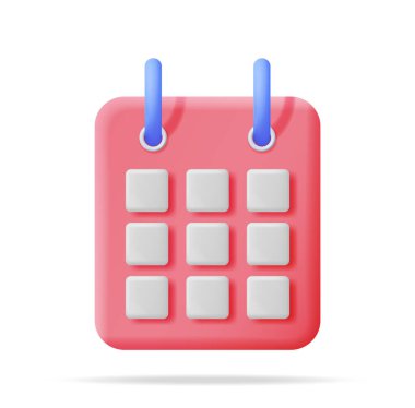 3D Kağıt Sarmal Duvar Takvimi izole edildi. Takvim Simgesini Hazırla. Program, Randevu, Düzenleyici, Zaman Sayfası, Önemli Tarih. Zaman Yönetimi Konsepti. Asgari Vektör İllüstrasyonu