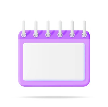 3D Kağıt Sarmal Duvar Takvimi izole edildi. Takvim Simgesini Hazırla. Program, Randevu, Düzenleyici, Zaman Sayfası, Önemli Tarih. Zaman Yönetimi Konsepti. Asgari Vektör İllüstrasyonu