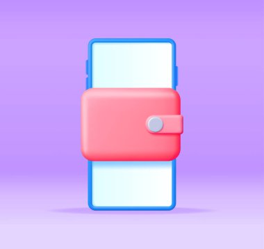 Cep telefonundaki 3 boyutlu deri cüzdan izole edildi. 