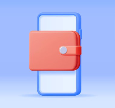 Cep telefonundaki 3 boyutlu deri cüzdan izole edildi. 