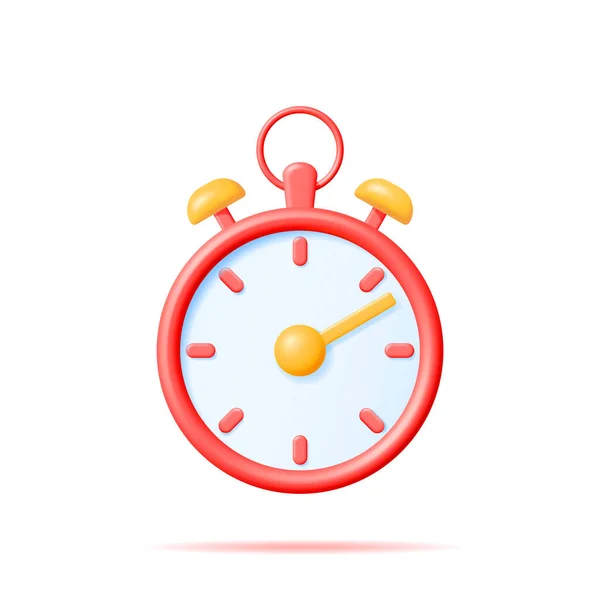 Analogový Časovač Časovače Izolovaný Render Clock Stopwatch Icon Měření Času — Stockový vektor