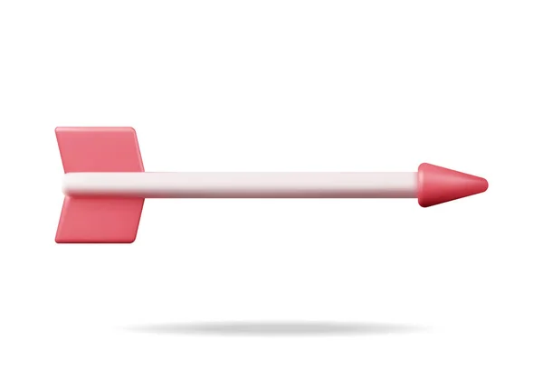 赤い先端が隔離された3D弓矢印 レンダリングシューティング矢印アイコン スポーツと財政のための漫画の要素 目標と達成 ベクターイラスト — ストックベクタ