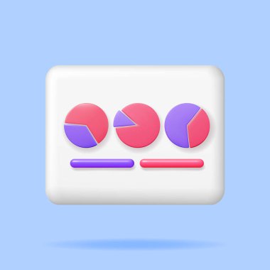 3D Pie Diagram Isolated. Render Stock Pie Shows Growth or Success. Financial Item, Business Investment, Financial Market Trade. Money and Banking. Vector Illustration