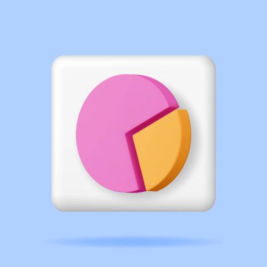 3D Pie Diagram Isolated. Render Stock Pie Shows Growth or Success. Financial Item, Business Investment, Financial Market Trade. Money and Banking. Vector Illustration