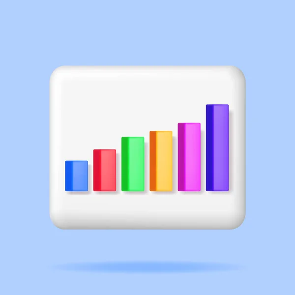 Growth Stock Diagram Isolated Render Stock Bars Shows Growth Success — Vector de stock