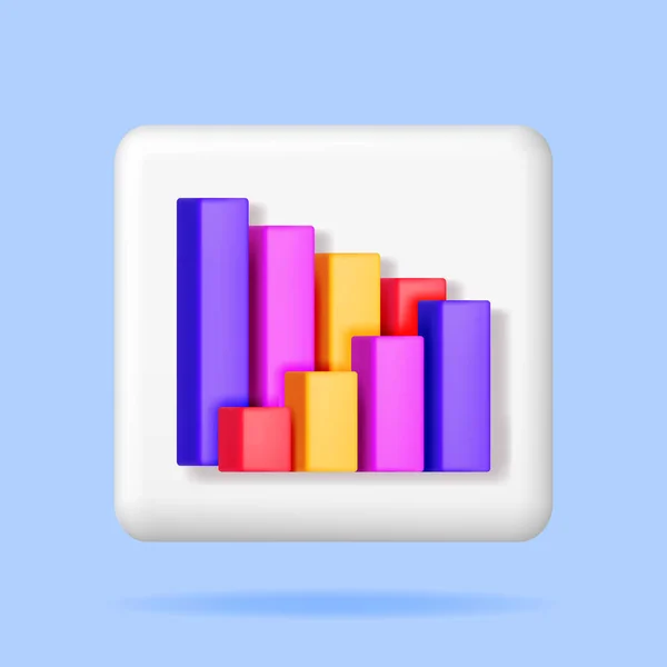 Growth Stock Diagram Isolated Render Stock Bars Shows Growth Success — Vettoriale Stock
