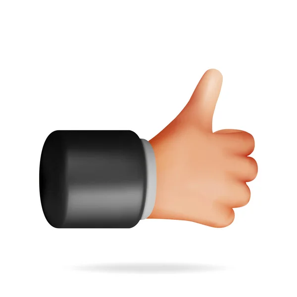 Thumbs Hand Gesture Button Terisolasi Seperti Simbol Tangan Peringkat Pelanggan - Stok Vektor