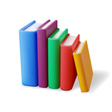 3 Boyutlu Kapalı Kitaplar İzole Edildi. Kitap Yığını Hazırla Simgesi. Eğitim veya İş Edebiyatı seti. Okuma, E-kitap, Edebiyat, Ansiklopedi, Ders Kitabı. Vektör İllüstrasyonu