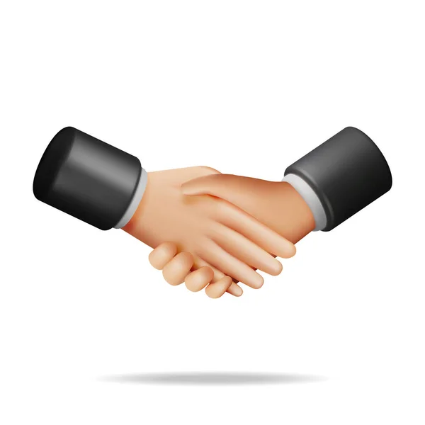 Handshake Gesture Isolerad Render Begreppet Skakande Händer Partnerskapsförbindelser Affärspartners Handslag — Stock vektor