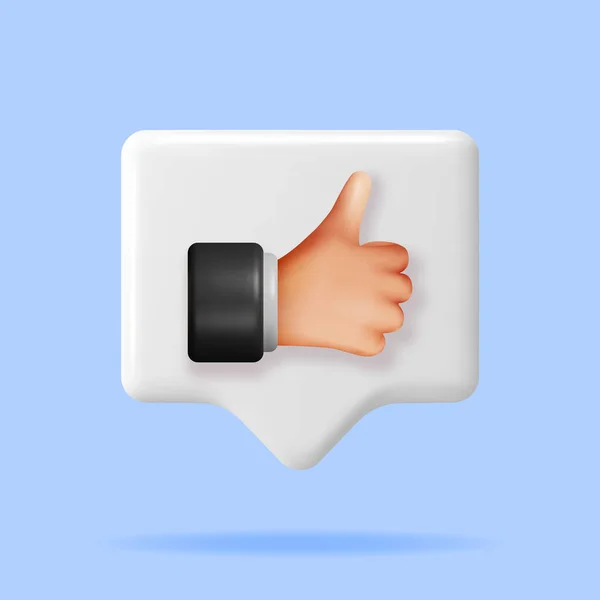 Thumbs Hand Gesture Button Isolated Render Hand Symbol Customer Rating — Stock Vector