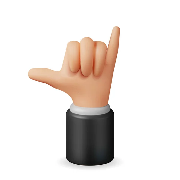 Call Hand Emoji Pose Απομονωμένο Αποδίδει Ανθρώπινο Χέρι Στην Τηλεφωνική — Διανυσματικό Αρχείο