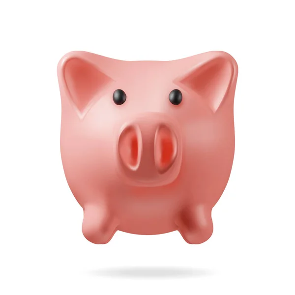 Piggy Bank Geïsoleerd Render Plastic Piggy Bank Voor Geld Moneybox — Stockvector