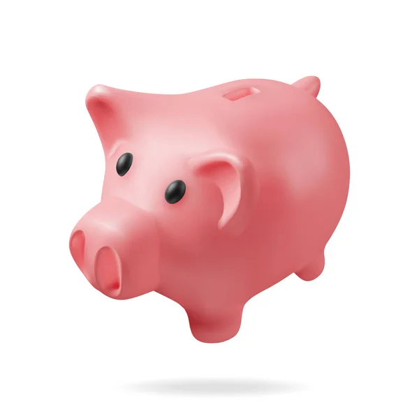 Malacka Bank Elkülönítve Render Műanyag Malacka Bank Money Moneybox Malac — Stock Vector