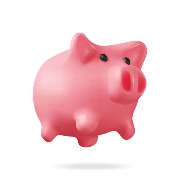 Piggy Bank Geïsoleerd Render Plastic Piggy Bank Voor Geld Moneybox — Stockvector