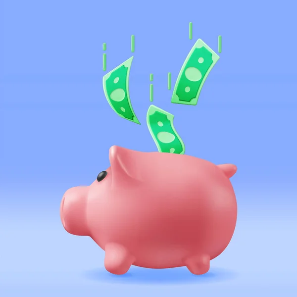 Банк Piggy Ізольованими Доларами Оновлення Пластмасового Банку Гроші Moneybox Form — стоковий вектор