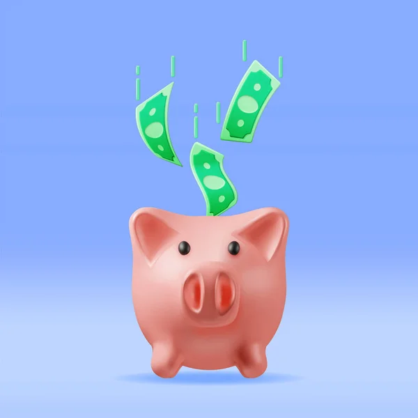 Банк Piggy Ізольованими Доларами Оновлення Пластмасового Банку Гроші Moneybox Form — стоковий вектор