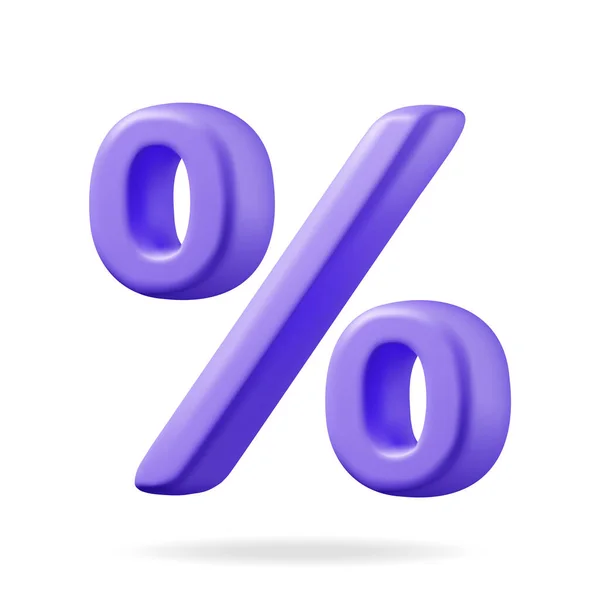 Ícone Sinal Porcentagem Azul Realista Isolado Render Dinheiro Finanças Conceito —  Vetores de Stock