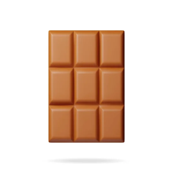 Chocolat Lait Isolé Sur Blanc Rendre Morceau Chocolat Brun Sweet — Image vectorielle