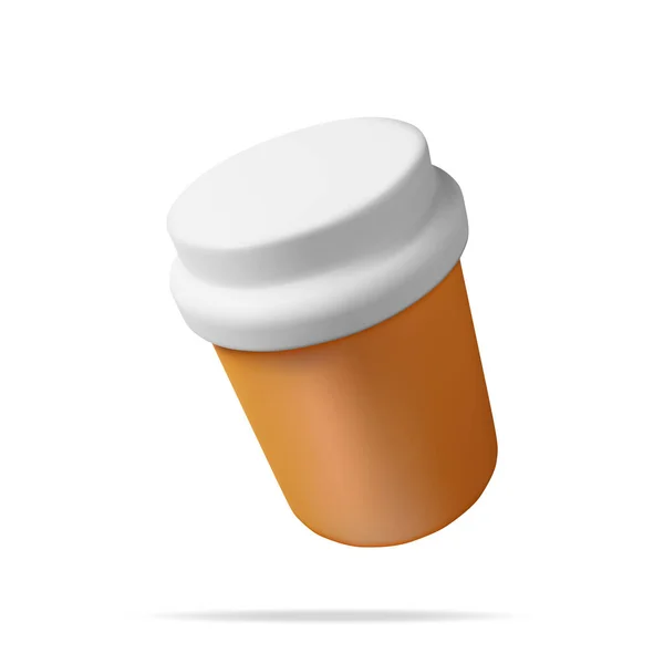 3Dプラスチック製の丸薬ボトルは隔離されました カプセル 薬のレンダーメディシンパッケージ 病気や痛みの治療のためのボックス 医薬品 ビタミン 抗生物質 ヘルスケア薬局 ベクターイラスト — ストックベクタ