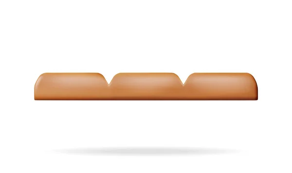Молочний Шоколадний Бар Вид Збоку Ізольовано Білому Рене Браун Шоколадний — стоковий вектор
