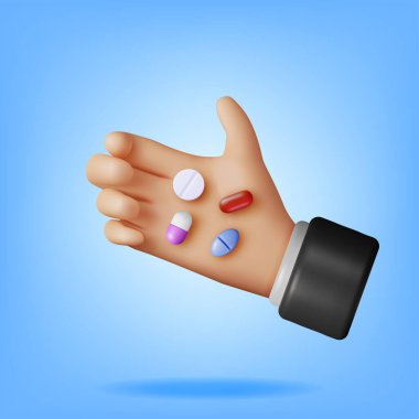 3D Klasik Kapsül Hapları ve Tablet Koleksiyonu. Kapsül Tabletleri Hazırla. Hastalık ve Ağrı Tedavisi için. Tıbbi ilaç, vitamin, antibiyotik. Sağlık Hizmetleri Eczanesi. Vektör İllüstrasyonu