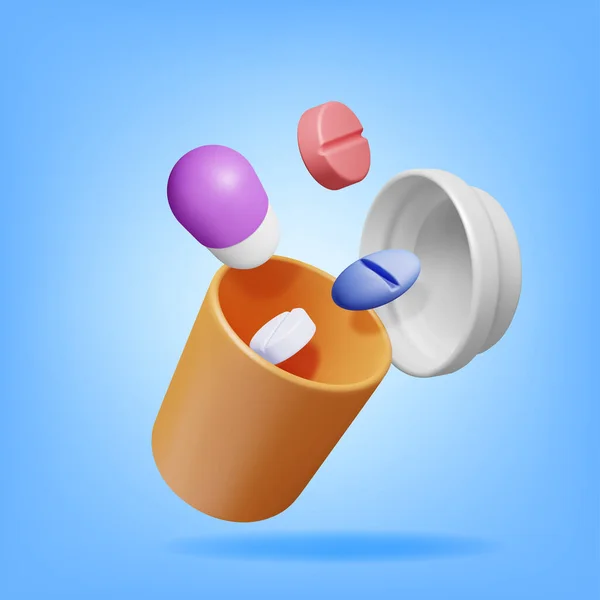Πλαστικό Μπουκάλι Γεμάτο Χάπια Πακέτο Φαρμάκων Για Χάπια Κάψουλες Φάρμακα — Διανυσματικό Αρχείο