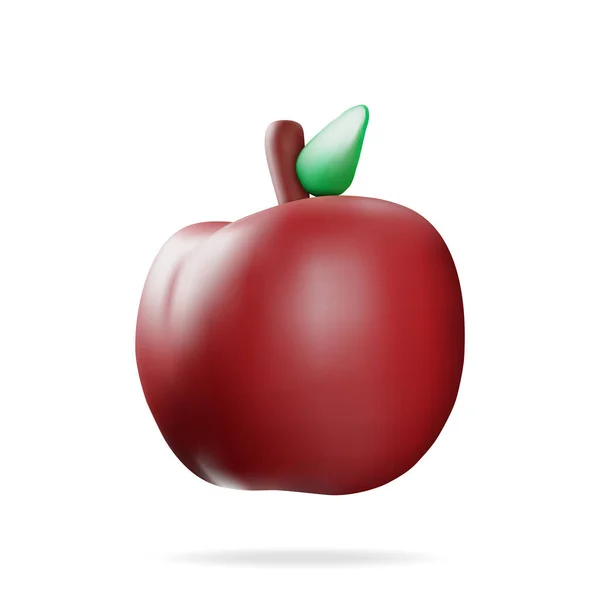 Fruit Aux Pommes Rouges Isolé Sur Blanc Rendre Pomme Fraîche — Image vectorielle