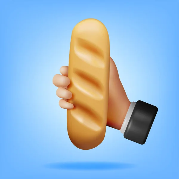 Brot Der Hand Ikone Isoliert Brot Oder Laibchen Symbol Laib — Stockvektor