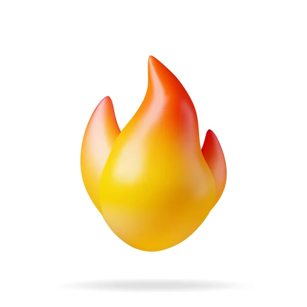 백지에 캠프파이어 Cartoon Fire Emoji Symbol Energy Power Sign 실제적 — 스톡 벡터