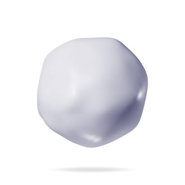 Üç boyutlu kartopu beyaza izole edildi. Kar Topu Buz Yap. Yeni yılınız kutlu olsun. Mutlu Noeller Tatil. Yeni yıl ve Xmas Kutlaması. Vektör İllüstrasyonu